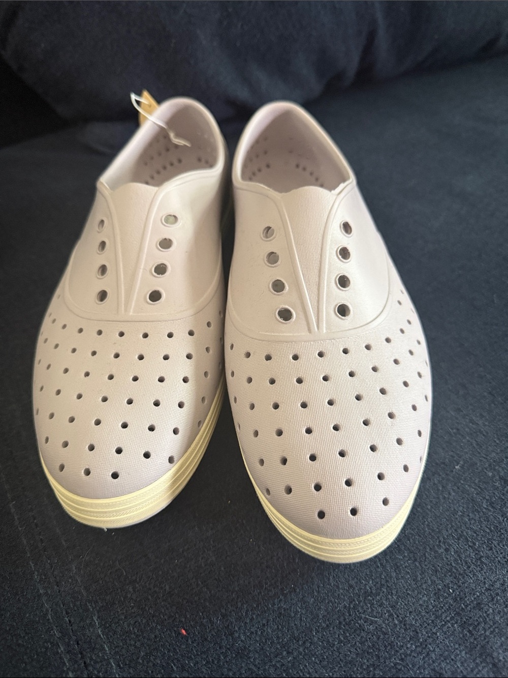 Native Women’s Slip-On Perforated Sneakers in light grey lavender